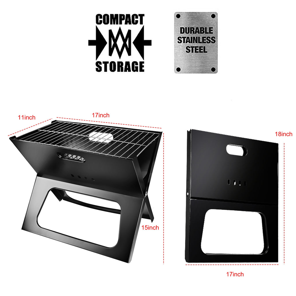 1Pc Portable BBQ Barbecue Grill Foldable Charcoal Grill Camping Garden Outdoor Travel