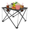 1Pc Foldable Camping Table Portable Picnic Table Lightweight Travel Desk With Cup Holder Carrying Bag